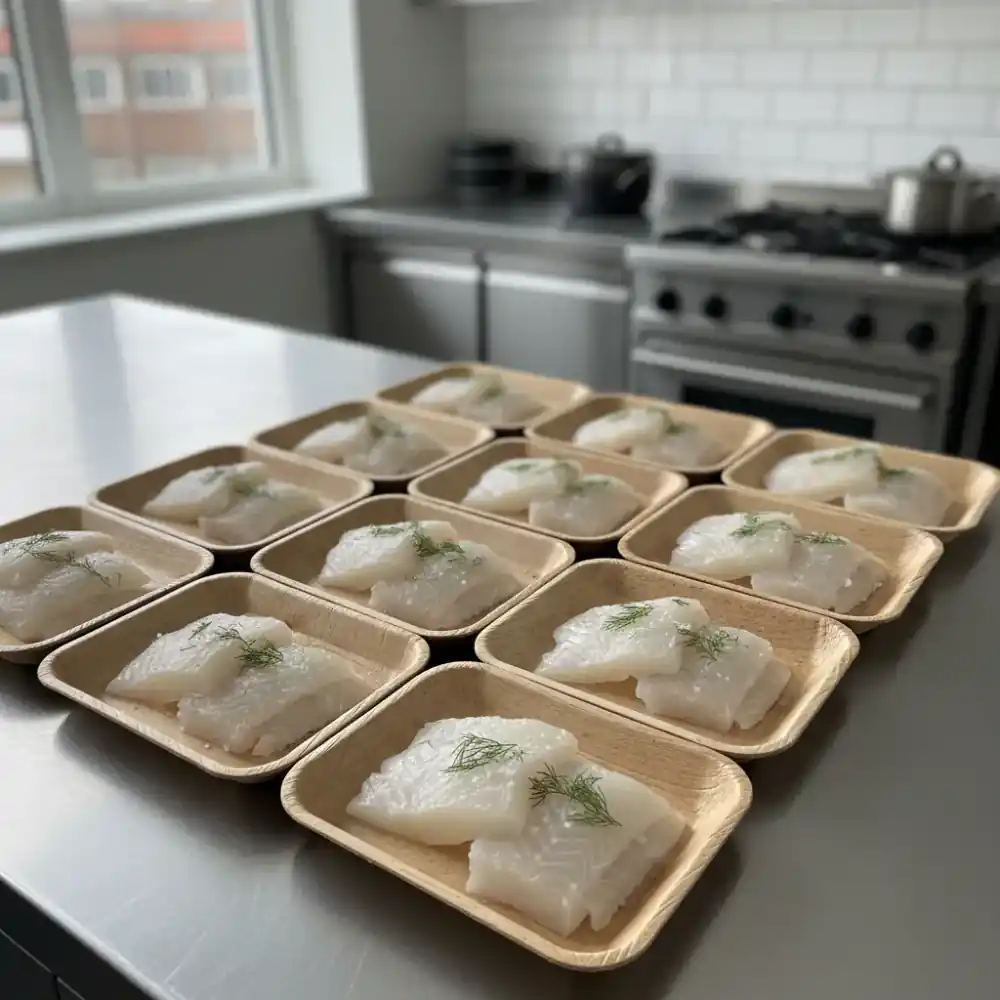 Neatly arranged fish fillets in premium trays